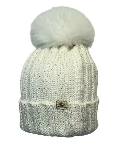 Cuffie Regina Babies' Pompom Logo-detail Beanie Hat In Neutral
