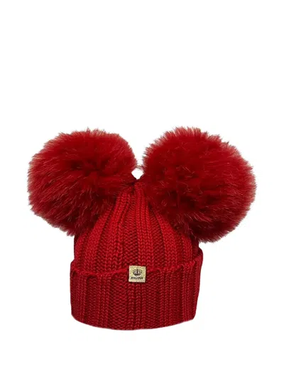 Cuffie Regina Babies' Pompom Logo-detail Beanie Hat In Red