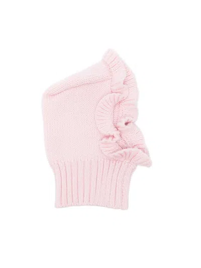 Cuffie Regina Babies' Ruffled Passamontagna In Pink