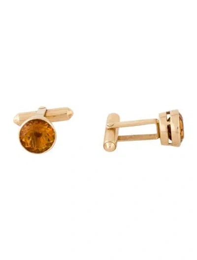 Pre-owned Cufflinks 14k 5.74ctw Citrine  In Multi