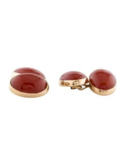 Pre-owned Cufflinks 14k Carnelian  In Multi