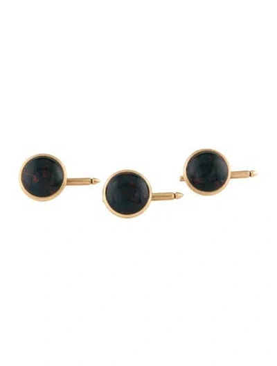 Pre-owned Cufflinks 14k Chalcedony Shirt Studs In Multi