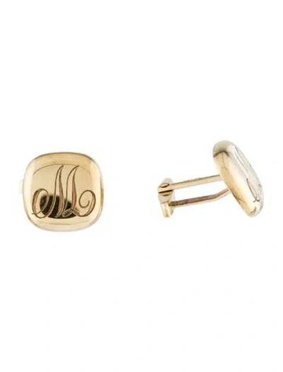 Pre-owned Cufflinks 14k Cushion Shaped  In Multi