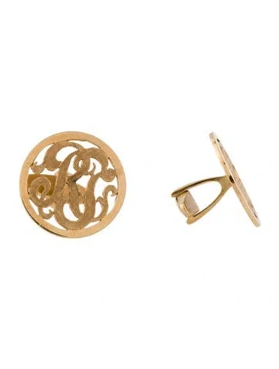 Pre-owned Cufflinks 14k Initial 'rj'  In Multi