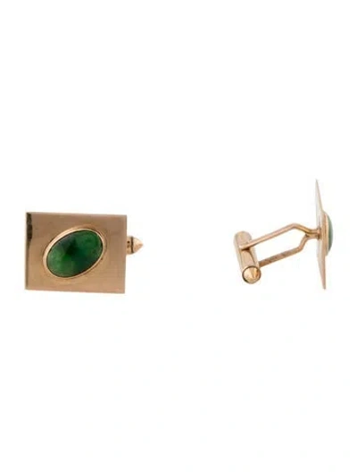 Pre-owned Cufflinks 14k Jadeite  In Multi