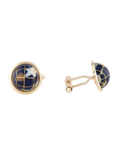 Pre-owned Cufflinks 14k Mother Of Pearl, Abalone & Resin Globe  In Multi