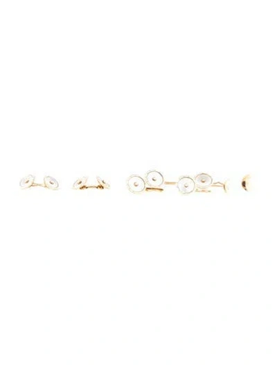 Pre-owned Cufflinks 14k Pearl & Mother Of Pearl Shirt Studs & Dress Sets In Multi