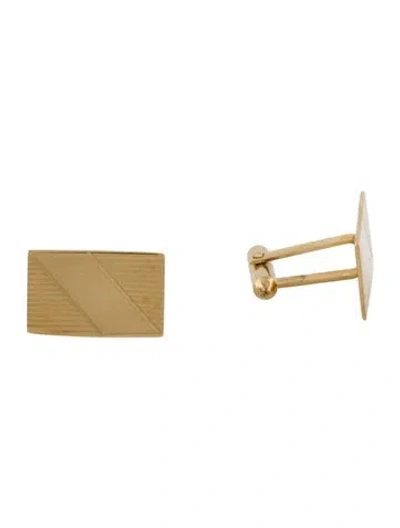 Pre-owned Cufflinks 14k Rectangle  In Multi