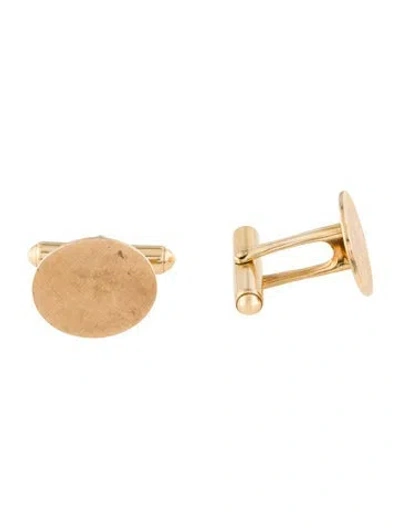 Pre-owned Cufflinks 14k Textured Oval  In Multi