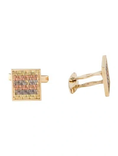 Pre-owned Cufflinks 14k Tricolor  In Multi