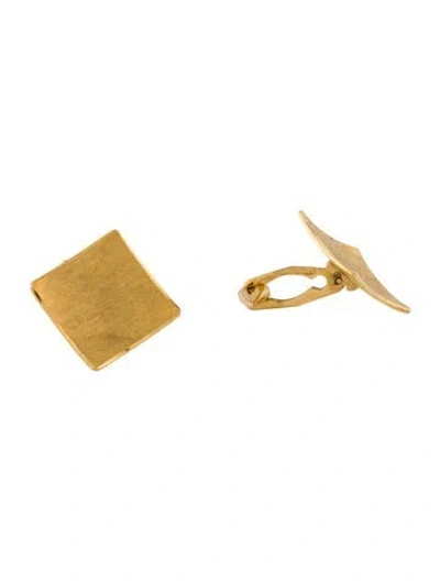 Pre-owned Cufflinks 18k Concave Square  In Multi