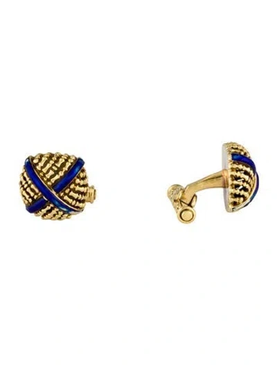 Pre-owned Cufflinks 18k Enamel X  In Multi