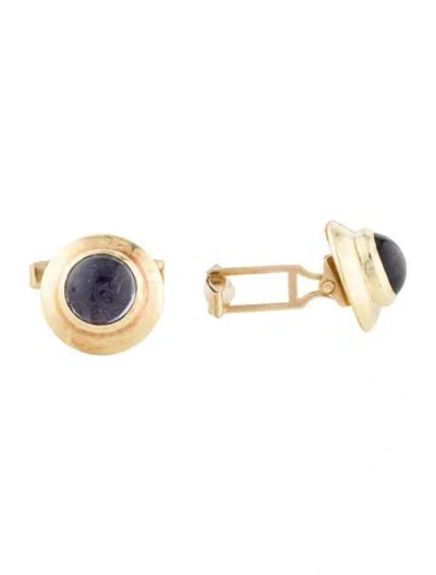Pre-owned Cufflinks 18k Iolite  In Multi