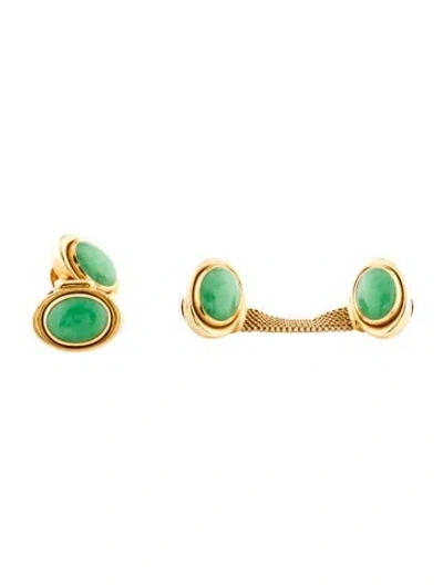 Pre-owned Cufflinks 18k Jadeite  In Multi