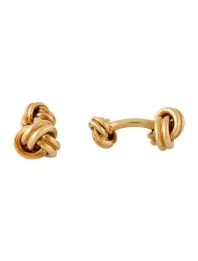Pre-owned Cufflinks 18k Knot Cufflink In Multi