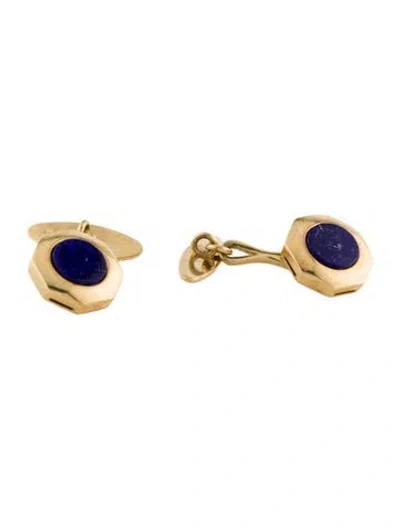 Pre-owned Cufflinks 18k Lapis Lazuli  In Multi