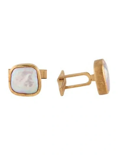 Pre-owned Cufflinks 18k Pearl  In Multi