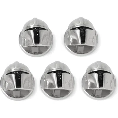 Cufflinks, Inc . 3d Mandalorian Helmet Shirt Studs In Metallic