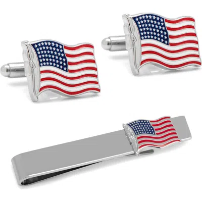 Cufflinks, Inc . American Flag Cuff Links & Tie Bar Set In Multi