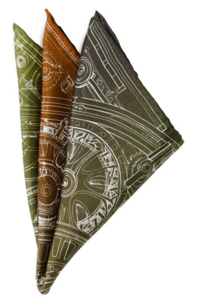 Cufflinks, Inc . Antique Clock Gradient Silk Pocket Square In Multi