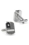 Cufflinks, Inc . Antiqued Silver Military Tag Cuff Links In Silver