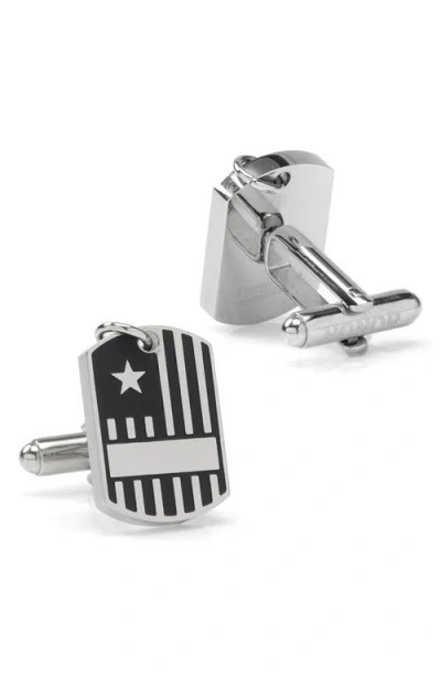 Cufflinks, Inc . Antiqued Silver Military Tag Cuff Links