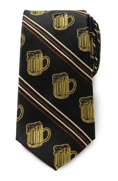 Cufflinks, Inc . Beeraficionado Stripe Silk Blend Tie In Black