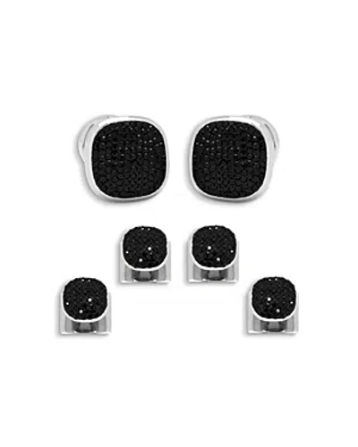 Cufflinks, Inc Black Pave Crystal Stud & Cufflink Set