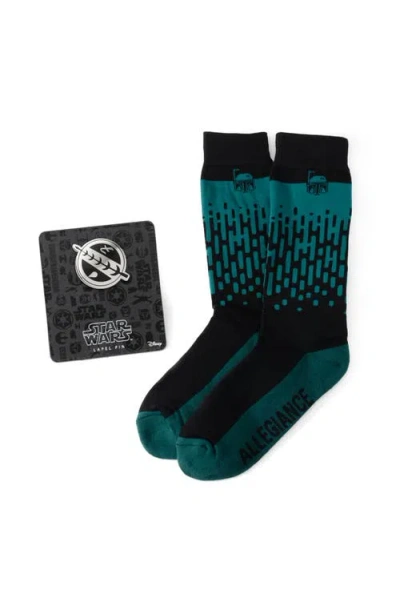 Cufflinks, Inc . Boba Fett Crew Socks & Lapel Pin Set In Multi