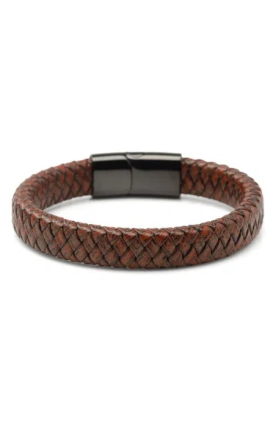 Cufflinks, Inc . Braided Leather Bracelet In Brown