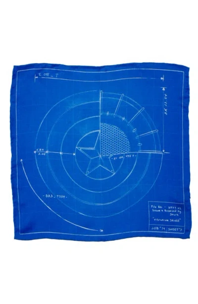 Cufflinks, Inc . Captain America Shield Blueprint Silk Pocket Square