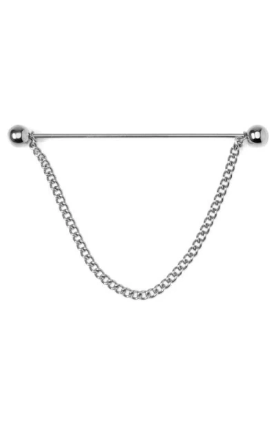 Cufflinks, Inc Stainless Steel Chain Collar Bar In Silver