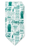 Cufflinks, Inc . Coca-cola® Green Bottle Cotton Tie In White