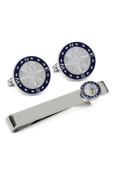 Cufflinks, Inc . Compass Cuff Links & Tie Bar Gift Set In Multi