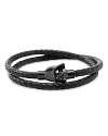 Cufflinks, Inc Men's Star Wars Darth Vader Helmet Double Wrap Leather & Stainless Steel Bracelet In Black