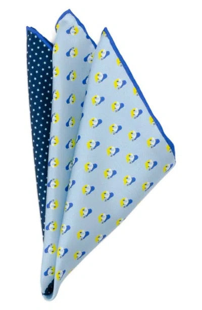 Cufflinks, Inc . Donald Duck Silk Pocket Square In Blue