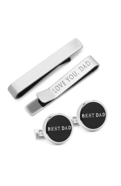 Cufflinks, Inc . Father's Day Cuff Links & Tie Bar Gift Set In Metallic