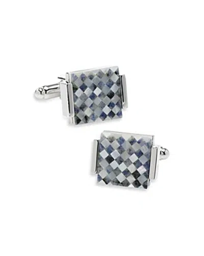 Cufflinks, Inc Mother-of-pearl Checkered Cuff Links In Blue