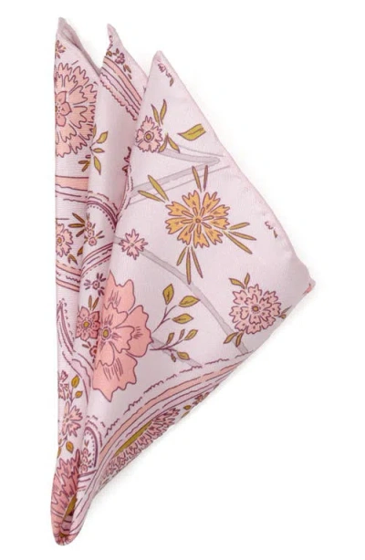 Cufflinks, Inc . Floral Paisley Silk Blend Pocket Square In Pink