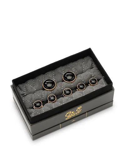 Cufflinks, Inc Gold Tone & Onyx Stud & Cufflinks Set In Black