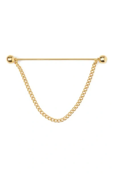 Cufflinks, Inc . Goldtone Stainless Steel Chain Collarbar