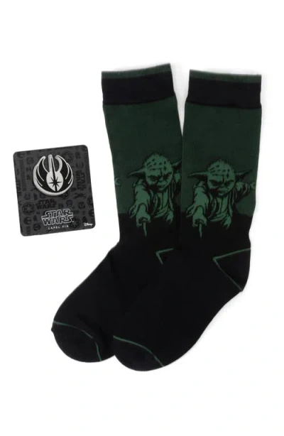 Cufflinks, Inc . Green Yoda Socks & Jedi Lapel Pin Gift Set In Multi