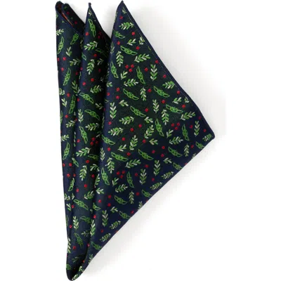 Cufflinks, Inc . Grogu Holiday Navy Silk Pocket Square In Brown