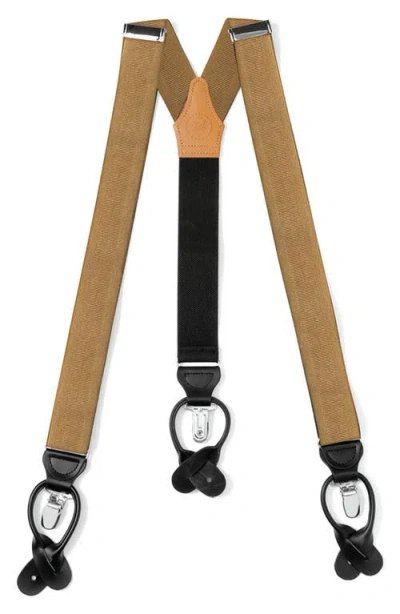 Cufflinks, Inc . Heathered Grey Adjustable Suspenders In Brown