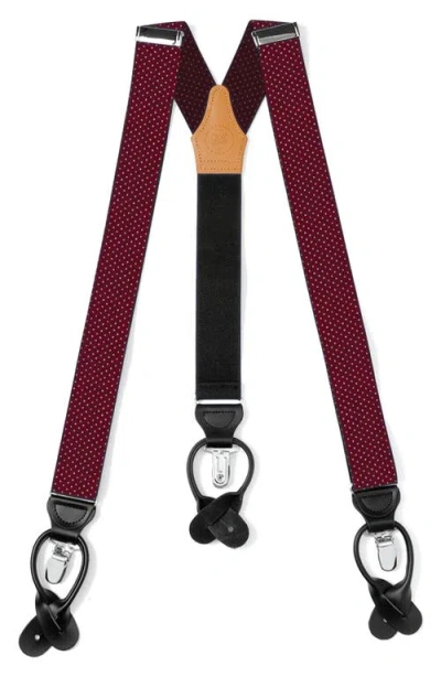 Cufflinks, Inc . Heathered Grey Adjustable Suspenders In Burgundy