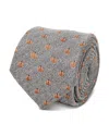Cufflinks, Inc Holiday Pumpkin Herringbone Silk Tie In Gray