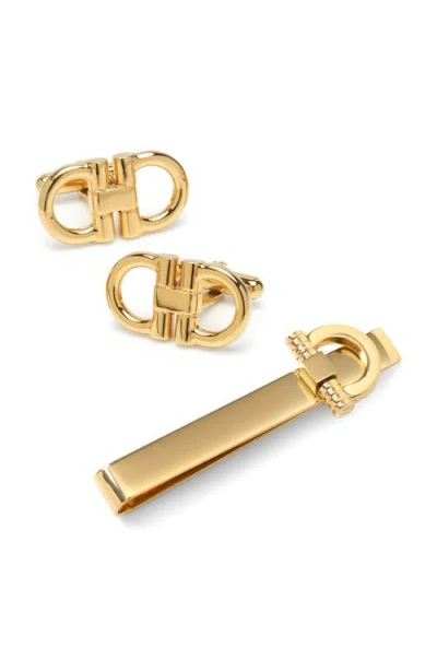 Cufflinks, Inc . Horsebit Cuff Links & Tie Bar Gift Set In Gold