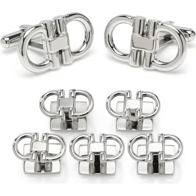 Cufflinks, Inc . Horsebit Stainless Steel Cuff Links & Studs Set In Metallic