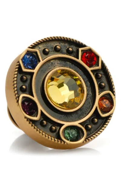 Cufflinks, Inc Infinity Stones Antique Gold Tone Lapel Pin In Multi