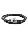 Cufflinks, Inc Men's Mandalorian Helmet Stainless Steel & Leather Wrap Bracelet In Silver